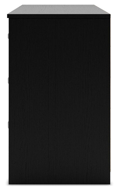 Finch - Six Drawer Dresser - Black, alternate view 9 with engineered wood