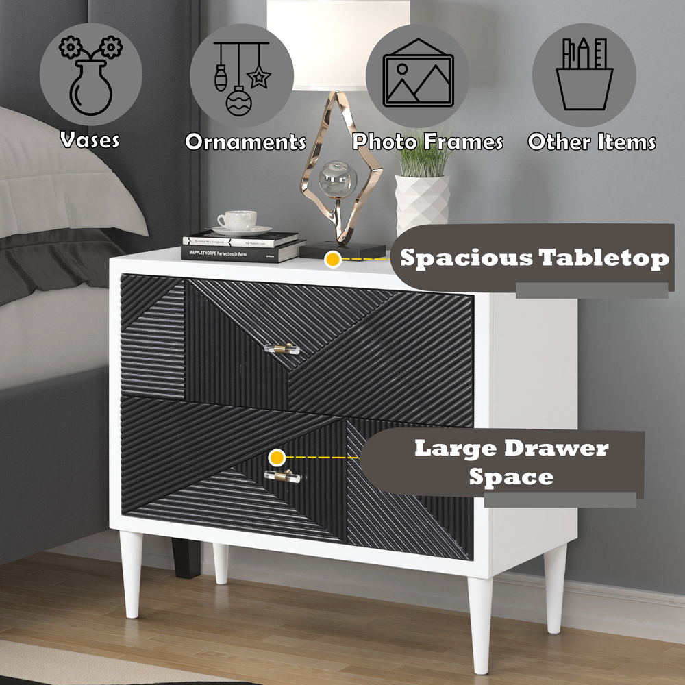 Dubni - Accent Table - White & Black, alternate view 7 with wood construction