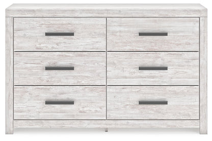 Cayboni - Six Drawer Dresser - Whitewash, alternate view 6 with linen fabric