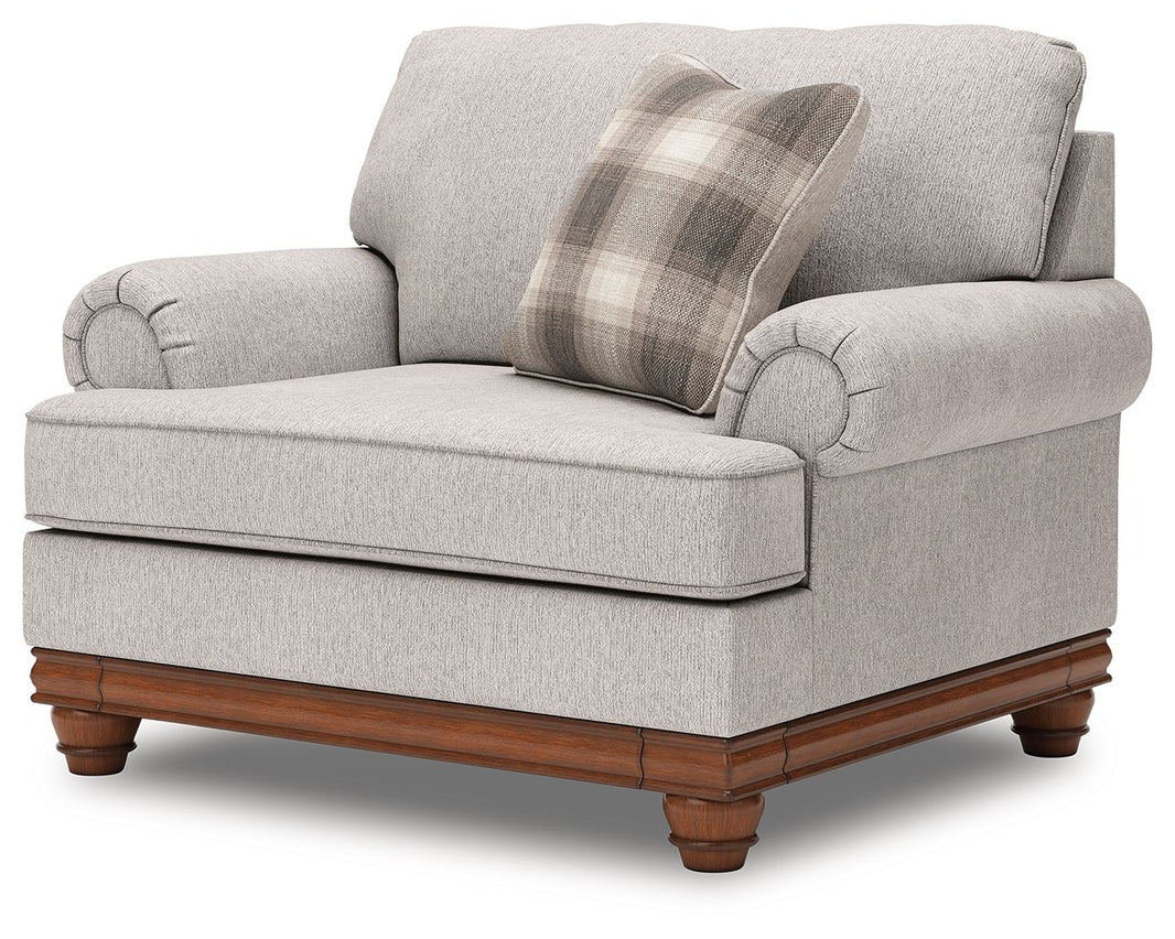 Clearbrooke - Chair And A Half - Sandstone, product view with polyester fabric