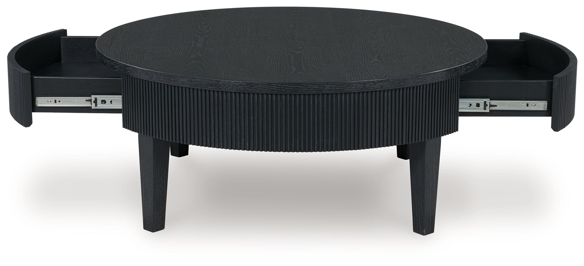 Marstream - Round Cocktail Table - Black, alternate view 9 with wood construction