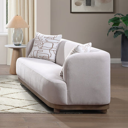 Duncan - Loveseat With 2 Pillows - Beige, alternate view 3 with chenille upholstery