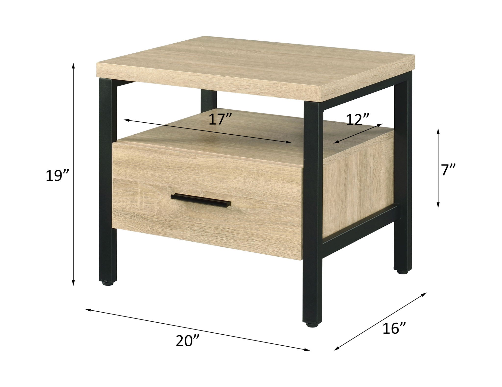 Yawan - Accent Table - Oak & Black, alternate view 5 with wood construction