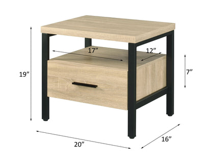 Yawan - Accent Table - Oak & Black, alternate view 5 with wood construction