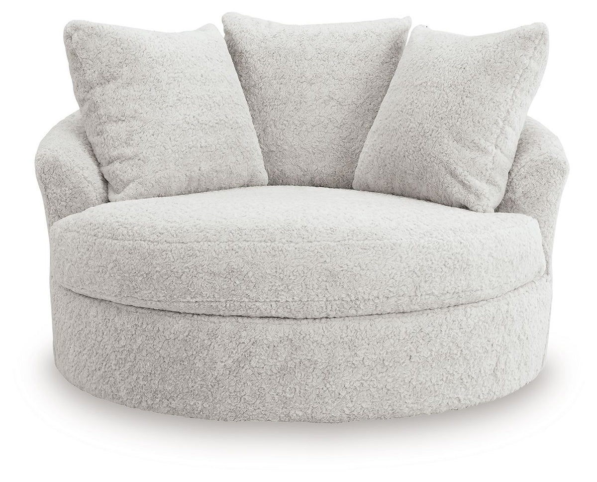 Cuddle Plush - 3 Pc. - 3-Piece Sectional, Chair And Ottoman - Arctic - Signature Design by Ashley® - 9