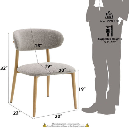 Kacey - Side Chair (Set of 2) - Gray Boucle & Natural