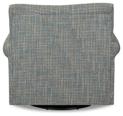 Renley - Swivel Glider Accent Chair - Ash, alternate view 8 with polyester fabric