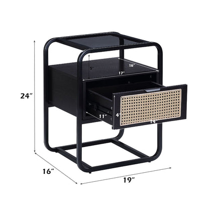 Colson - Accent Table - Black, alternate view 7 with glass