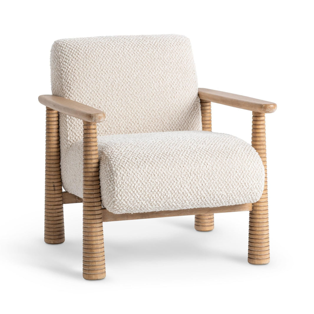 Caprice - Accent Chair - Light Beige / Natural, product view with polyester fabric