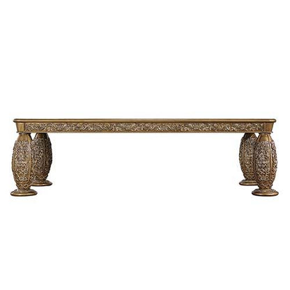 Constantine - Dining Table - Brown & Gold, alternate view 4 with wood construction