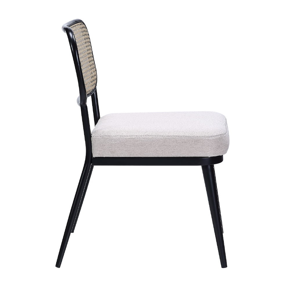Colson - 3 Pieces Table & Chairs Set - Black, alternate view 6 with linen fabric