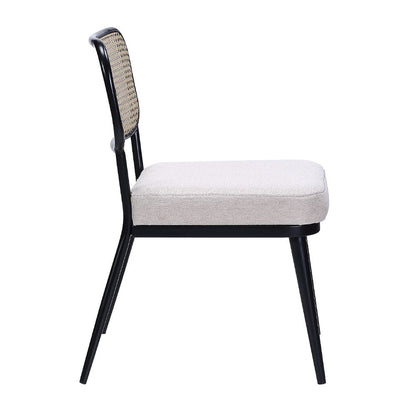 Colson - 3 Pieces Table & Chairs Set - Black, alternate view 6 with linen fabric