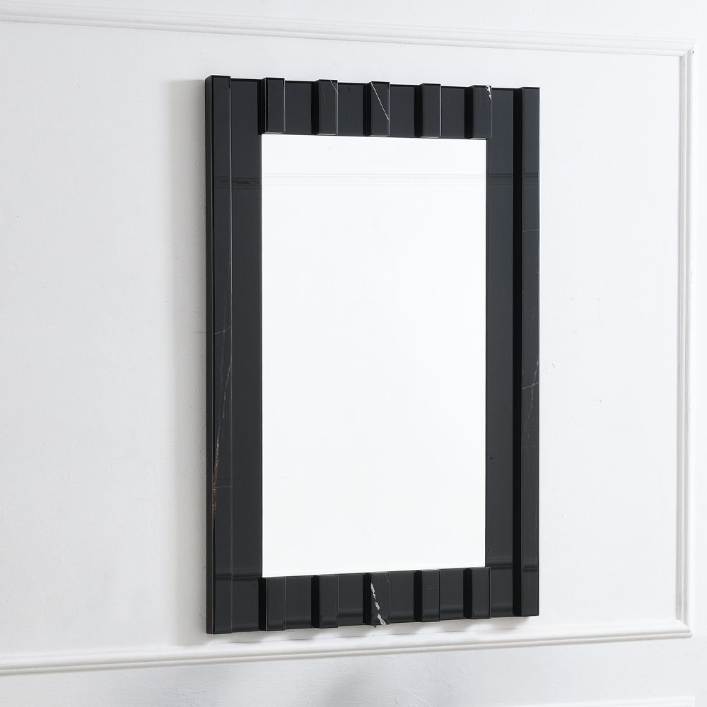 Drisana - Accent Mirror - Black Mirrored, alternate view 4 with marble