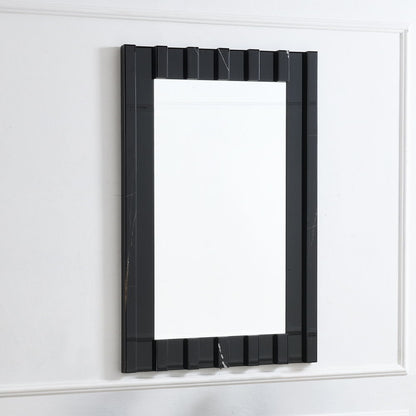 Drisana - Accent Mirror - Black Mirrored, alternate view 4 with marble
