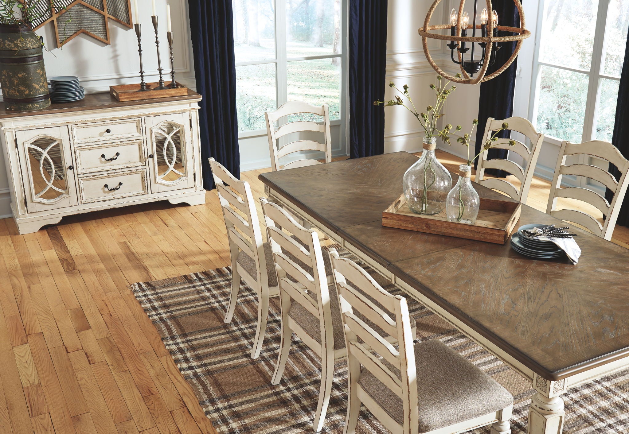 Realyn - Rectangular Dining Room Extension Table - Chipped White, alternate view 9 with engineered wood