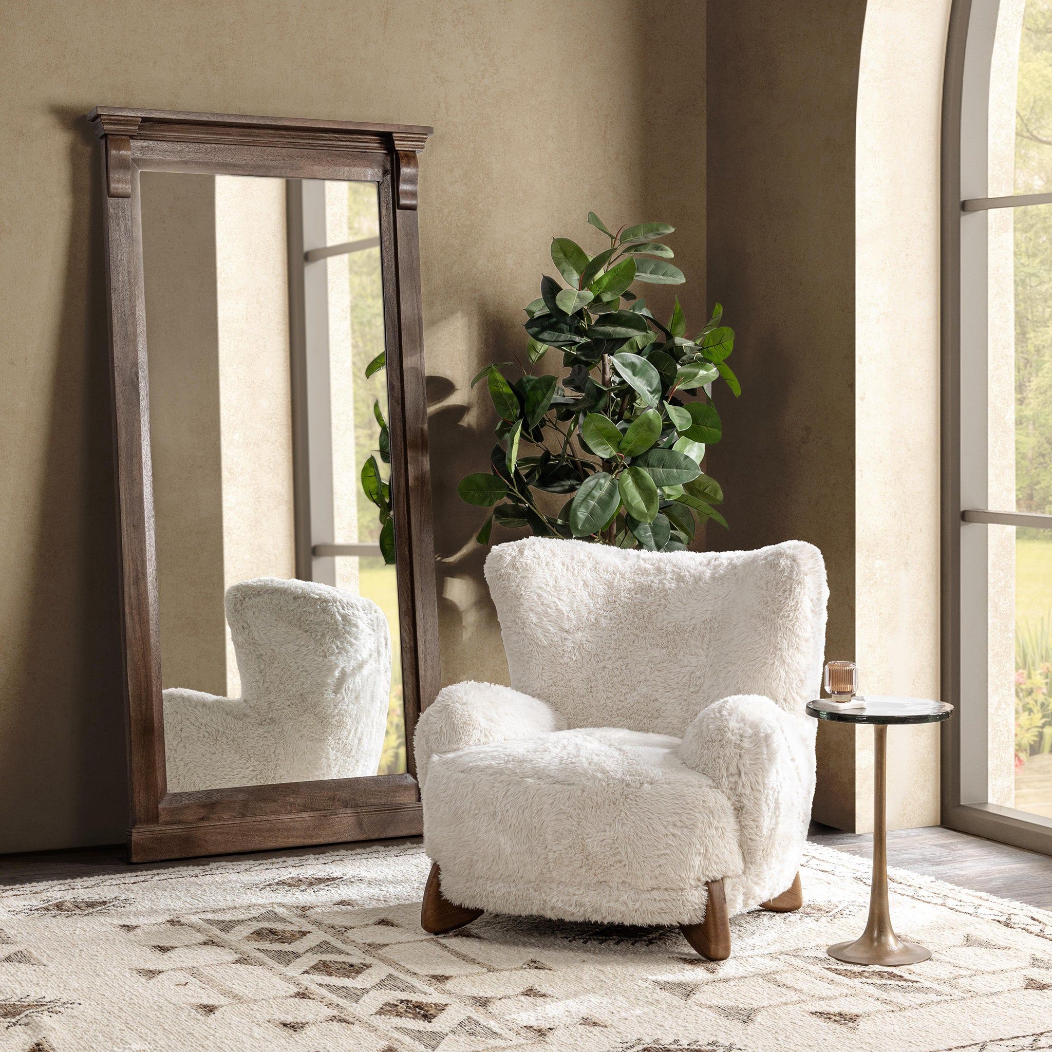 Riya - Accent Chair - Vanilla, alternate view 6 with polyester fabric