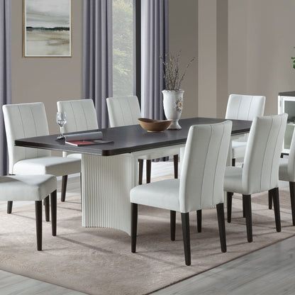 Carena - Dining Table With Leaf - White & Brown, alternate view 4 with wood construction