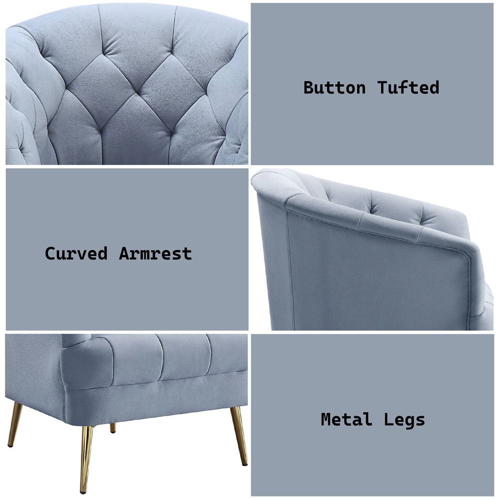 Bayram - Chair - Light Gray Velvet, alternate view 7 with wood construction