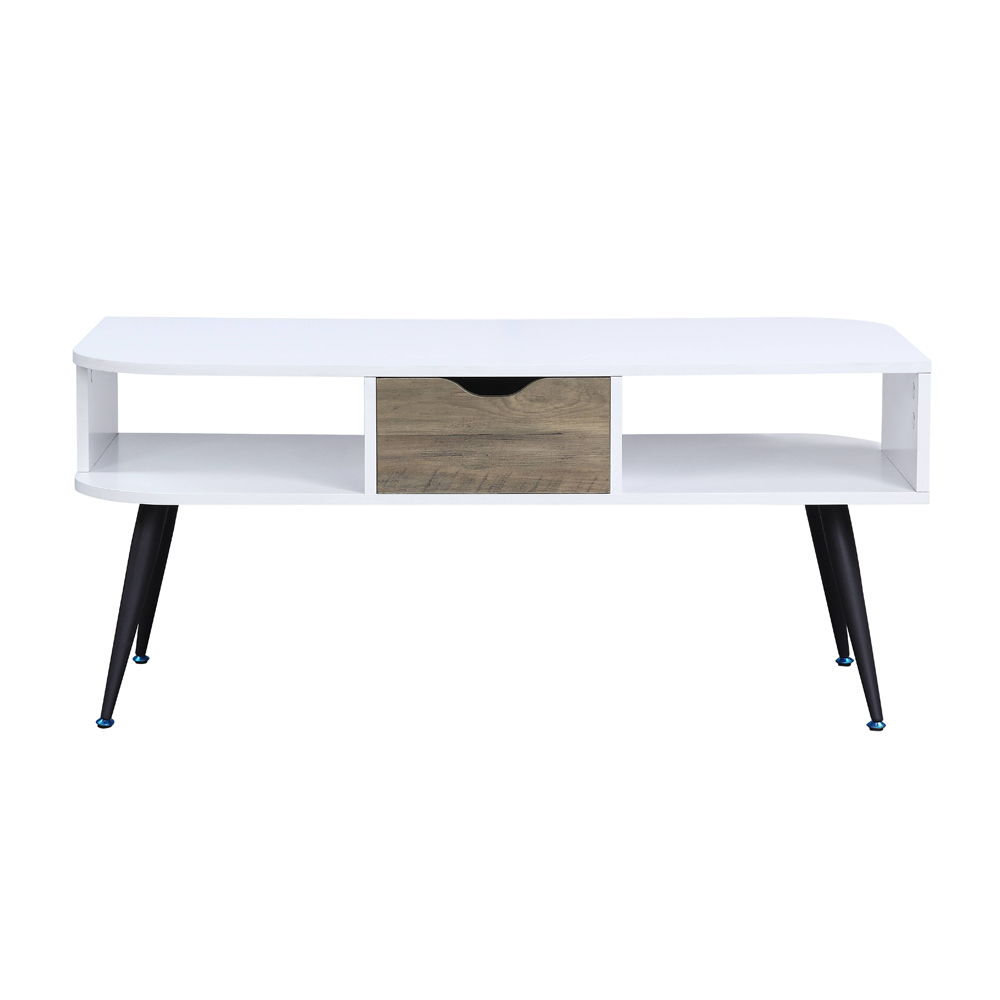 Halima - Coffee Table - White & Black, alternate view 8 with wood construction