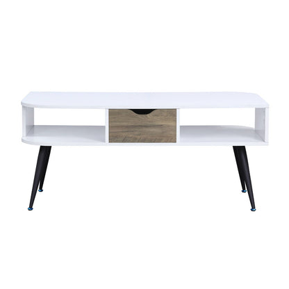 Halima - Coffee Table - White & Black, alternate view 8 with wood construction
