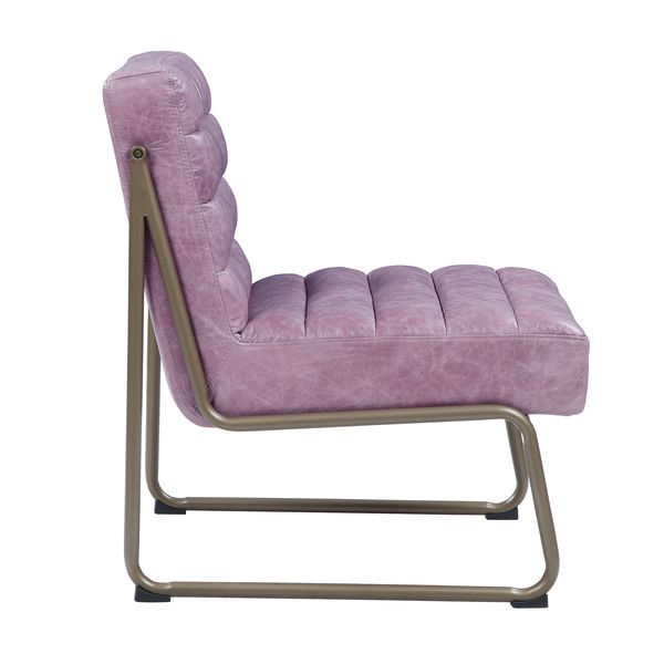 Loria - Accent Chair - Wisteria Top Grain Leather, alternate view 8 with metal