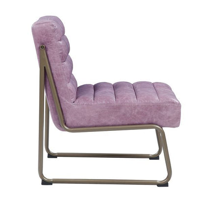 Loria - Accent Chair - Wisteria Top Grain Leather, alternate view 8 with metal