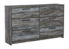 Baystorm - Six Smooth Drawer Dresser, product view with wood construction