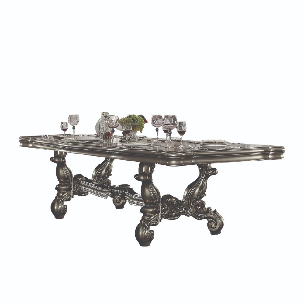 Versailles - 32" Dining Table - Antique Platinum, product view with wood construction