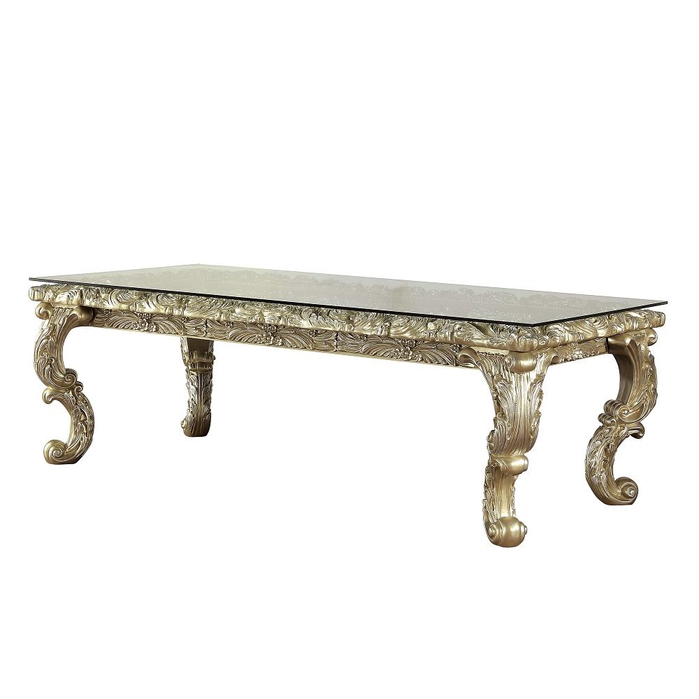 Vatican - Dining Table - Champagne Silver, alternate view 4 with wood construction