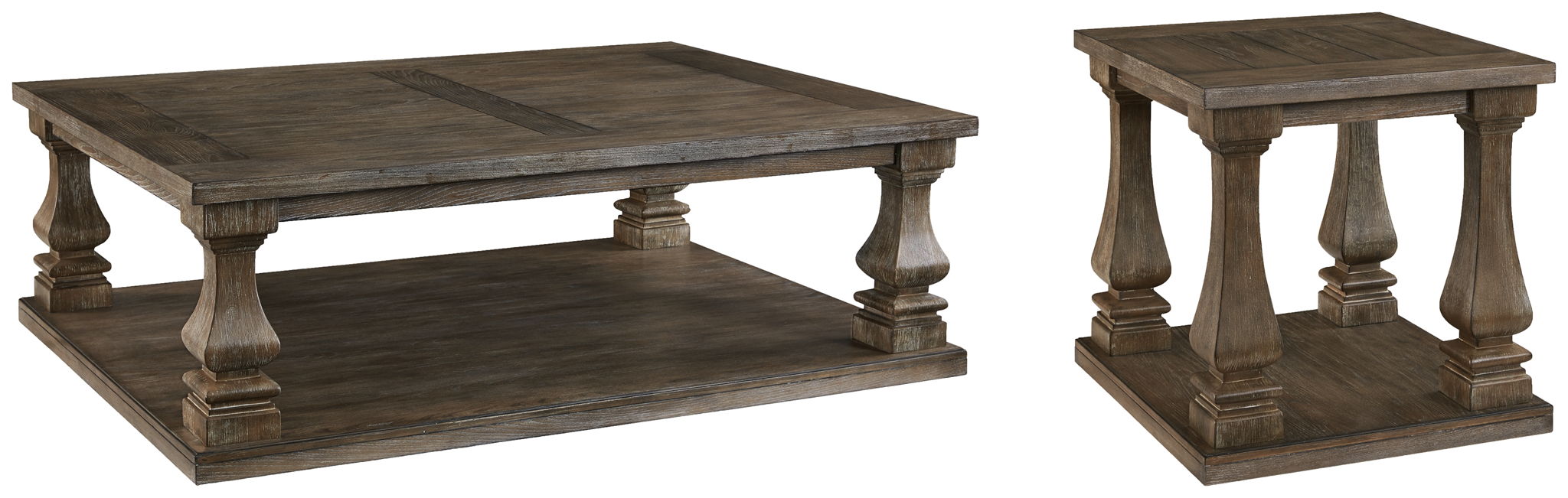 Johnelle - Rectangular Cocktail Table - Gray, alternate view 8 with engineered wood