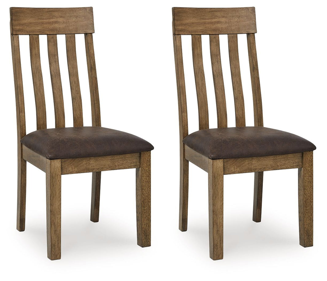 Urbinforte - Dining Upholstered Side Chair (Set of 2) - Light Brown, product view with faux leather