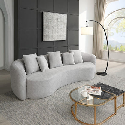 Barasa - Oversize Sofa With 5 Pillows - Gray, alternate view 8 with chenille upholstery