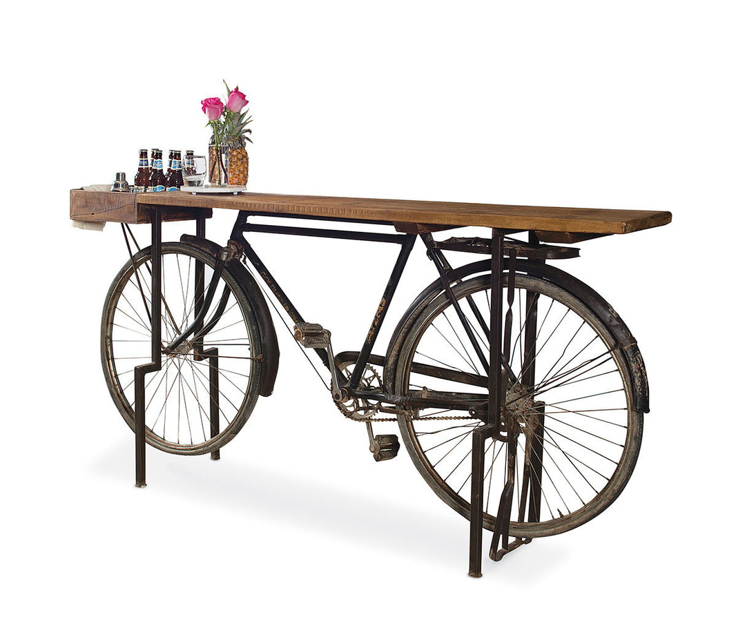 Cycle - Counter Table Small - Limewash Myst, product view with wood construction