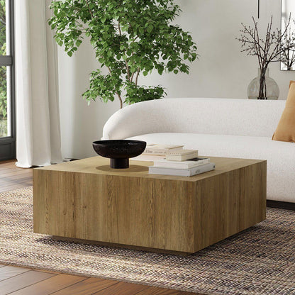 Layne - Square Coffee Table With Casters, alternate view 10 with wood construction