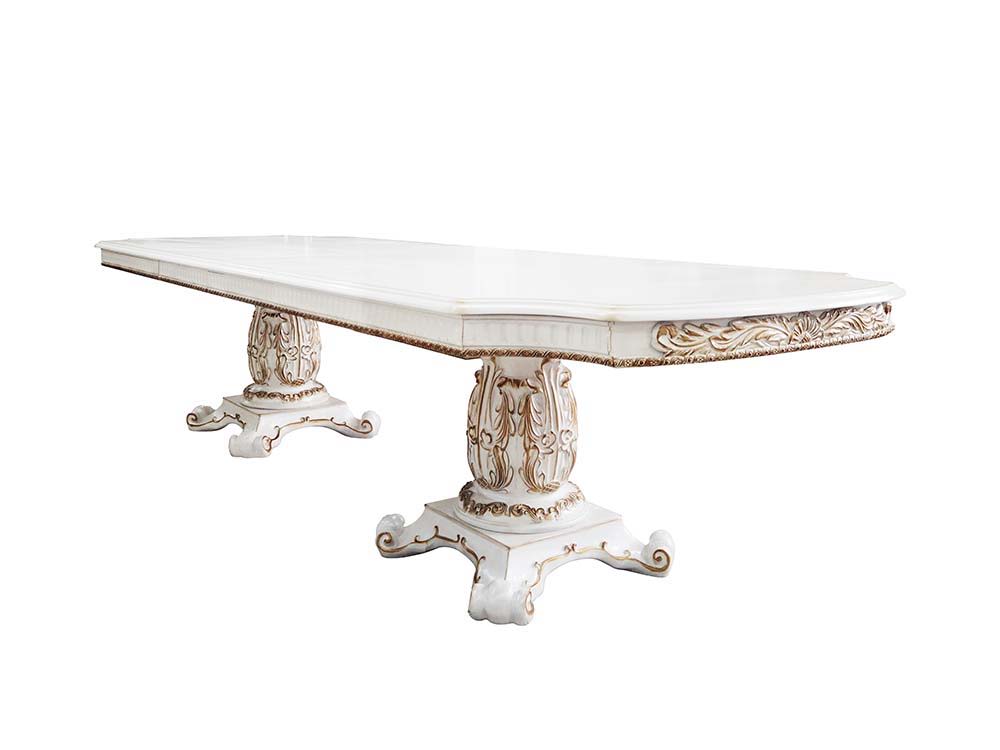 Vendome - 30" Dining Table With Pedestal Base - Antique Pearl, alternate view 5 with wood construction