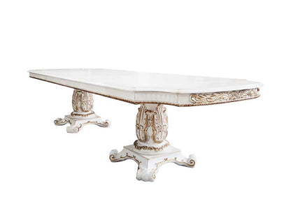Vendome - 30" Dining Table With Pedestal Base - Antique Pearl, alternate view 5 with wood construction