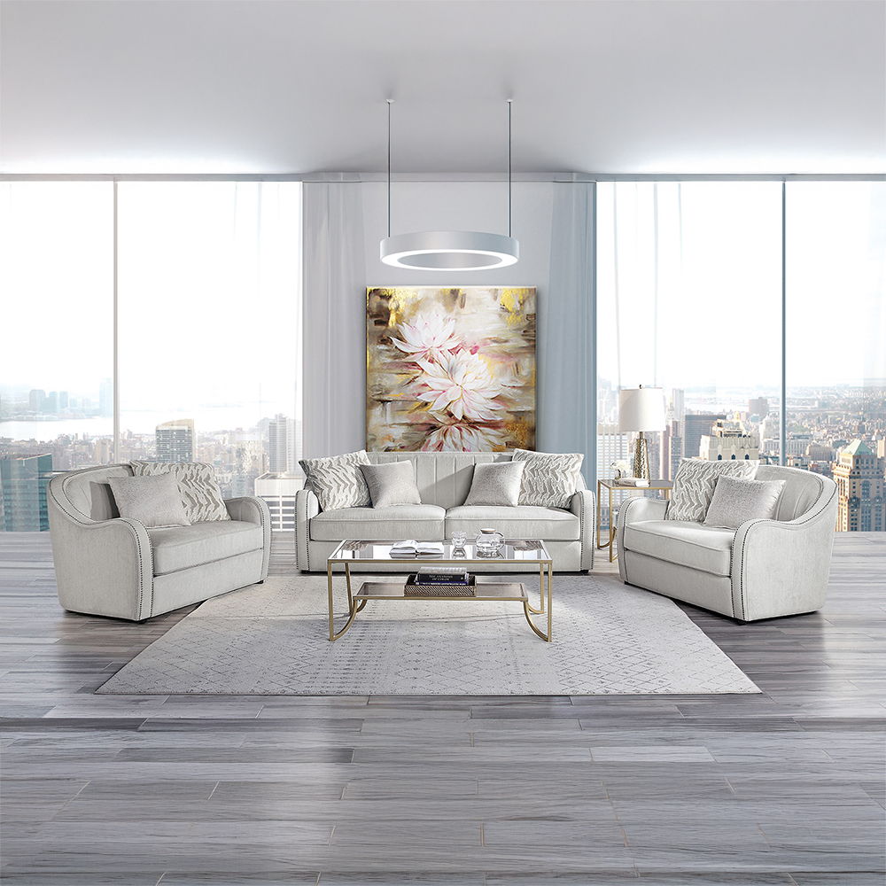 Mahler - Chair With 2 Pillows - Beige Linen, alternate view 6 with wood construction