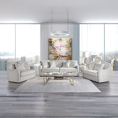 Mahler - Chair With 2 Pillows - Beige Linen, alternate view 6 with wood construction