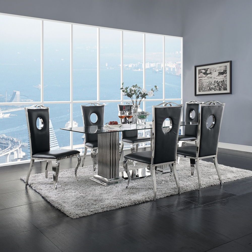 Cyrene - Glam - Side Chair, alternate view 14 with leather upholstery