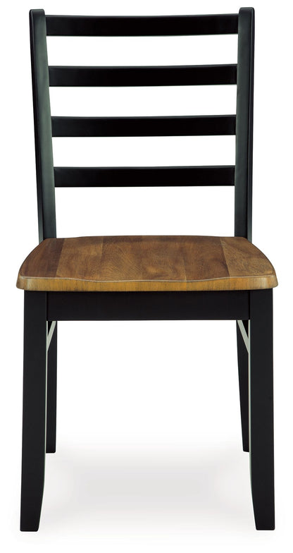 Blondon - Rectangular Drm Table Set (Set of 7) - Brown / Black, alternate view 8 with solid wood