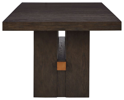 Burkhaus - Rectangular Dining Room Extension Table - Dark Brown, alternate view 7 with engineered wood