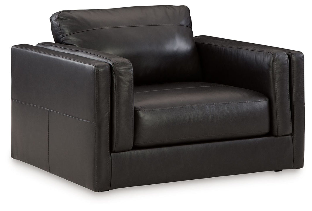 Amiata - Chair And A Half - Onyx, product view with faux leather