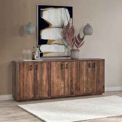Cleo - 6 Door Buffet - Natural, alternate view 9 with linen fabric