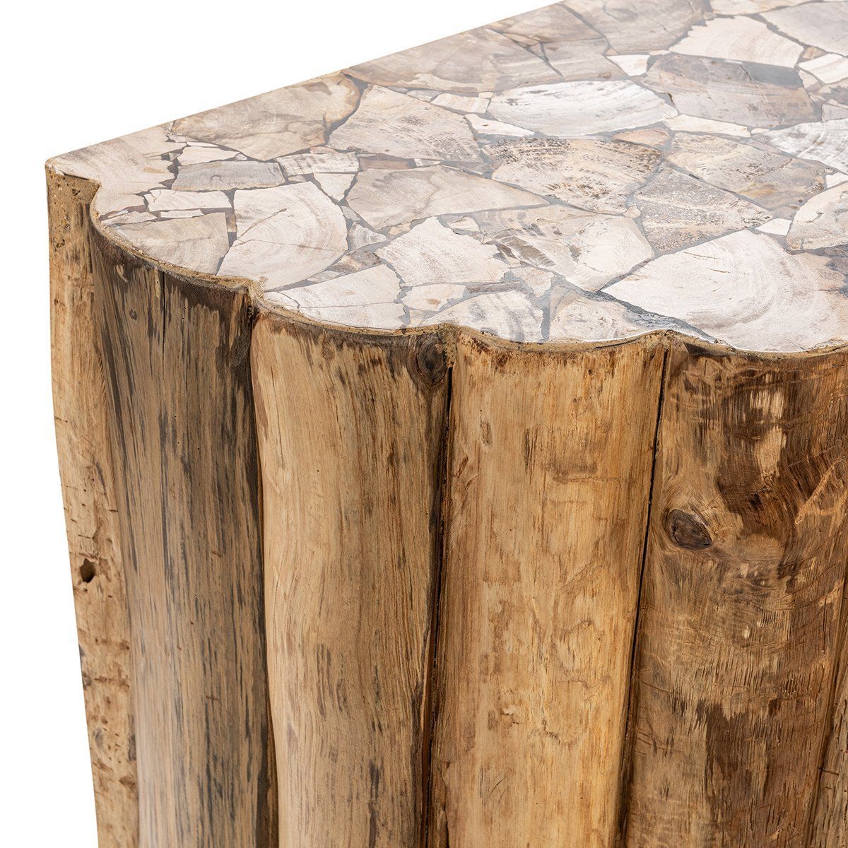 Norwest Petrified - Wood Console Table - Natural, alternate view 8 with resin