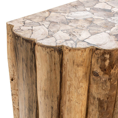 Norwest Petrified - Wood Console Table - Natural, alternate view 8 with resin