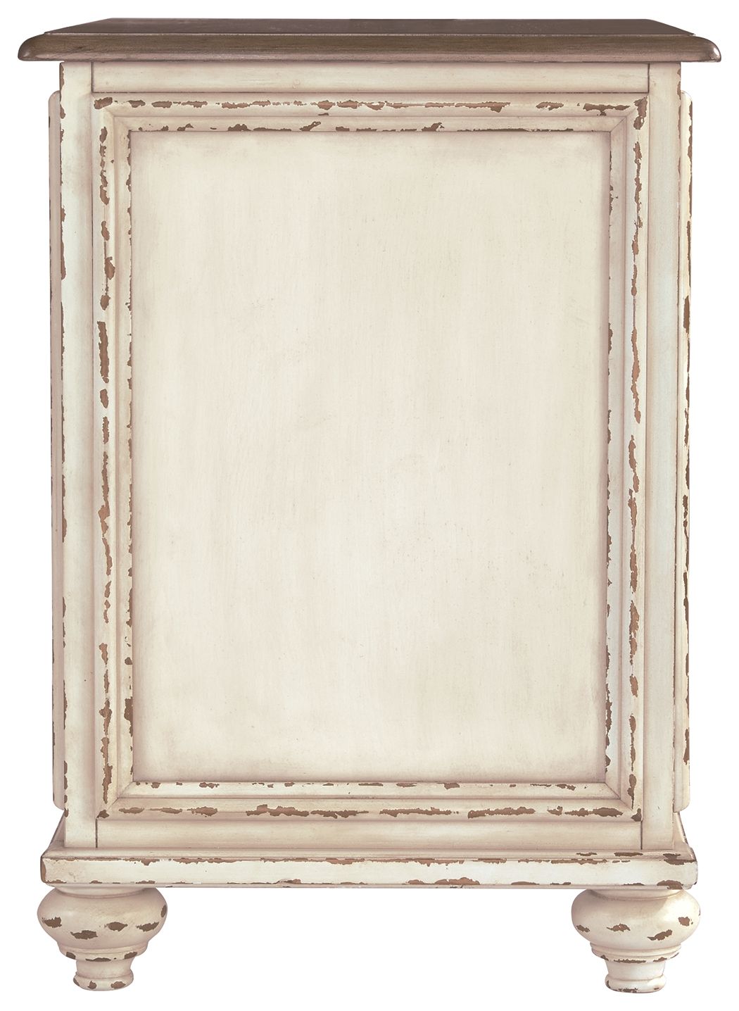 Realyn - Chair Side End Table - Insert Mirror - White / Brown, alternate view 9 with engineered wood