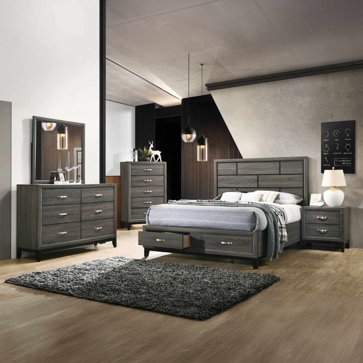 Valdemar - Mirror - Weathered Gray, alternate view 7 with wood construction