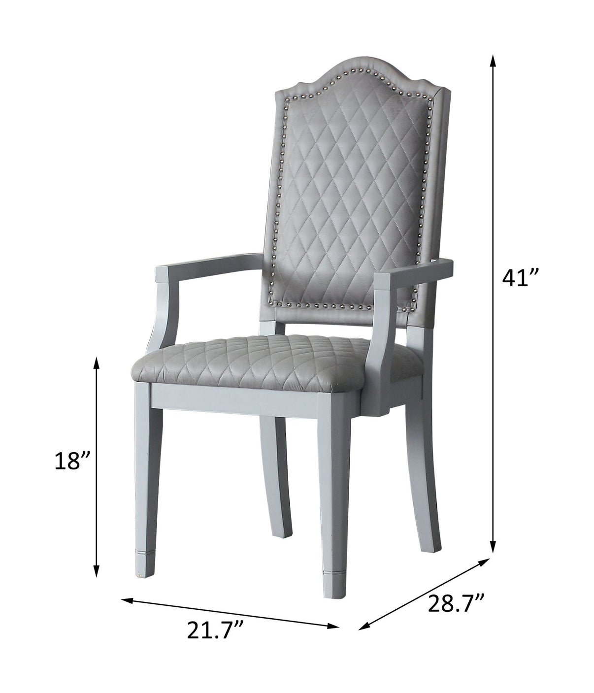 House Marchese - Arm Chair (Set of 2) - Two Tone Gray Fabric & Pearl Gray, alternate view 8 with wood construction