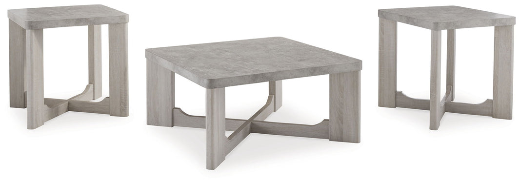 Garnilly - Occasional Table Set (Set of 3) - Whitewash, product view with wood construction