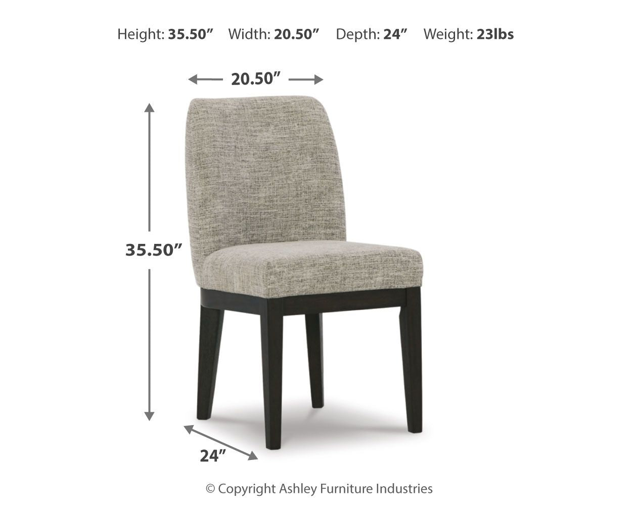 Burkhaus - Dining UPH Side Chair (Set of 2) - Beige / Dark Brown, alternate view 7 with polyester fabric